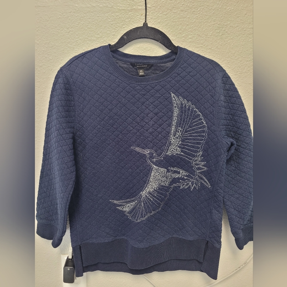 Banana‎ Republic Bird Quilted Pattern Sweatshirt XS